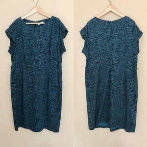 Calvin Klein Teal Black Animal Print Dress